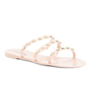 Steve Madden New Size 9 Yalsa Blush Pink Pearl Embellishment Jelly Flat Sandals